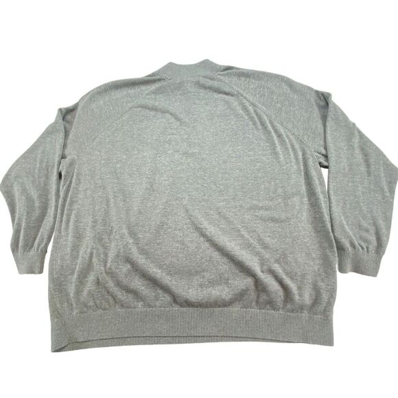 Duluth Trading Company Sweater Mens 3XL Gray Knit Cotton Long Sleeve Quarter Zip - Picture 2 of 11
